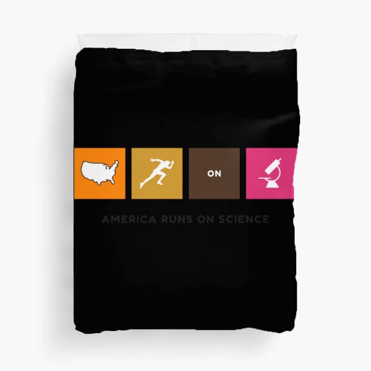 America Runs On Science - Coffee, Geek, DNA, Nerd Duvet Covers