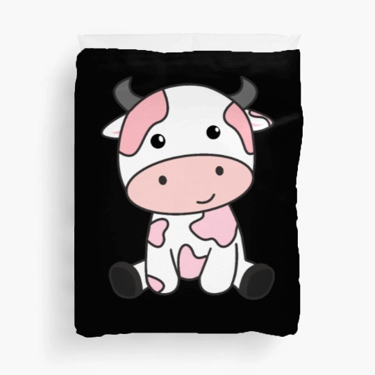 Strawberry Cow Cute Pink Strawberry Cow Kawaii Duvet Covers