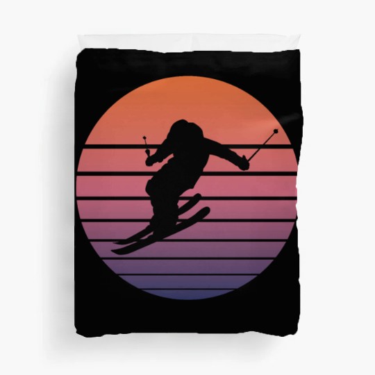 Ski Skier Winter Sports Skiing Retro Gift Duvet Covers
