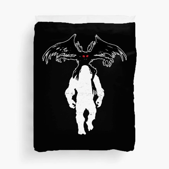 Bigfoot Riding Mothman - Funny Sasquatch Myth Duvet Covers