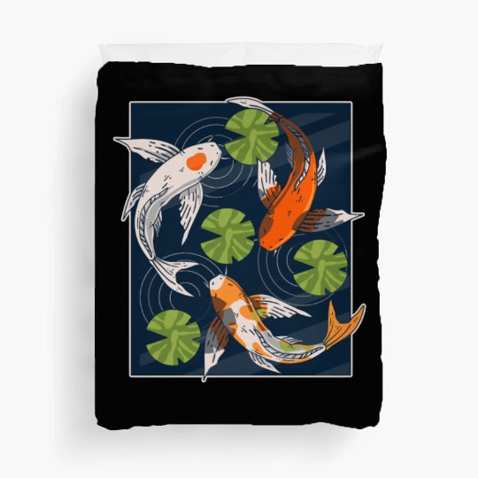 Koi Fish Lover Asian Japanese Carp Water Pond Anim Duvet Covers