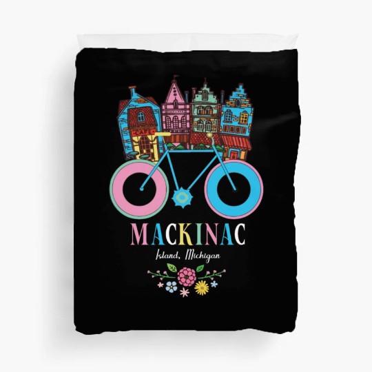 Mackinac Island Michigan Bike Art Duvet Covers