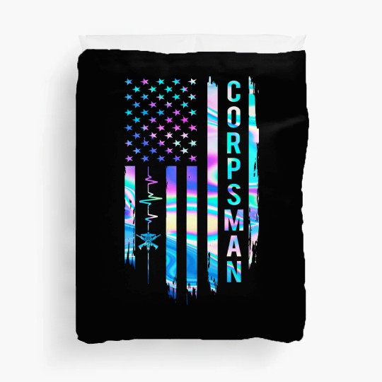 Awesome US Flag Heart Corpsman Duvet Covers