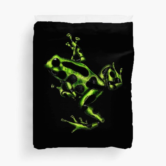 Green poison dart frog Duvet Covers