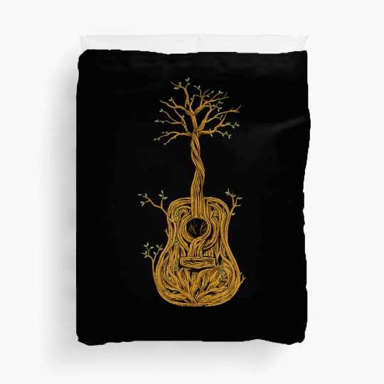 Guitar Tree of Life Nature Guitarist Gift Duvet Covers