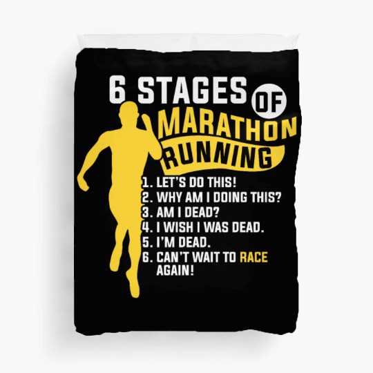 Marathon Running 6 Stages of Marathon Running Duvet Covers
