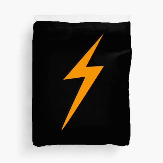 double Lightning Bolt Black And Orange Duvet Covers