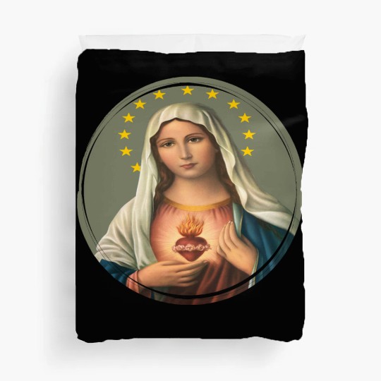 Virgin mary madonna maria ave maria catholic bibel Duvet Covers