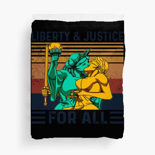 Liberty Justice For All Lesbian Lgbt Pride Duvet Covers