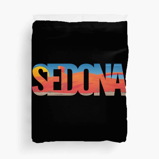 Sedona Arizonna Scenic Typography Duvet Covers