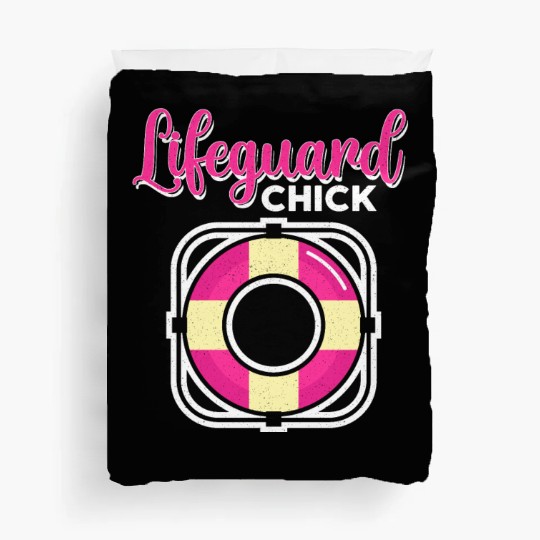 Lifeguard Chick Rescuer Pool Guard Lifeguarding Duvet Covers
