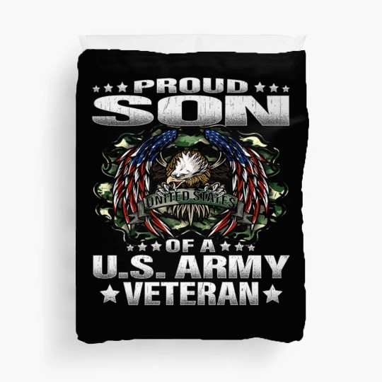 Proud Son Of A US Army Veteran Military Duvet Covers