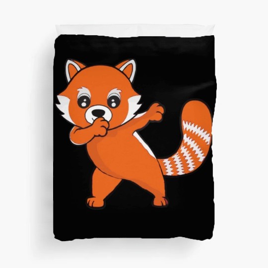 Dabbing Red Panda Cherry Blossoms Bamboo Duvet Covers