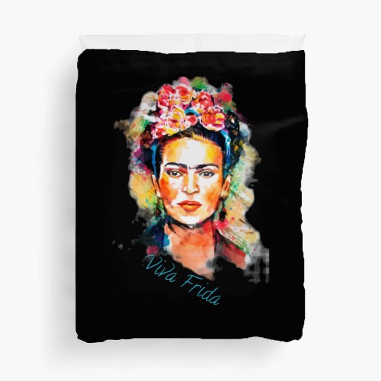 Frida Kahlo Viva Frida Bold And Beautiful Watercol Duvet Covers