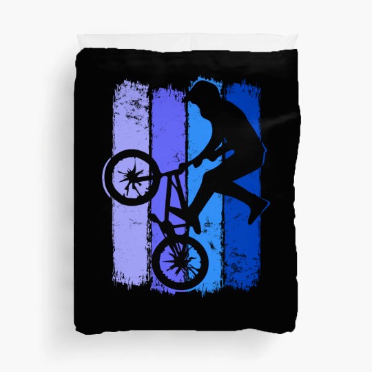 Retro Bmx Bike | Old School Bmx | Vintage Bmx Blue Duvet Covers