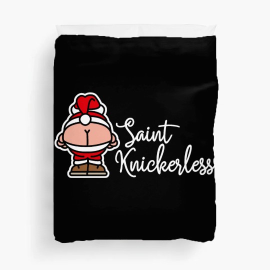 St. Knickerless funny Santa Claus Christmas puns Duvet Covers