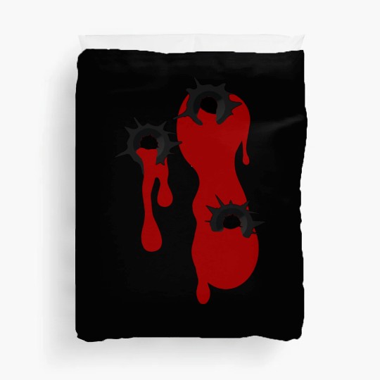 Heart Shot Bullet Hole Gamer Halloween Gangster Duvet Covers