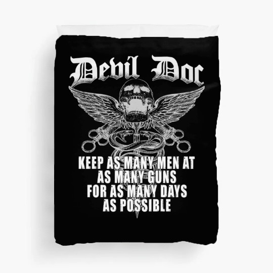 Devil Doc US Navy Corpsman Badass Army Veteran Duvet Covers