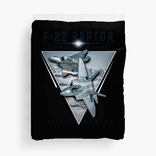 F 22 Raptor US Airborne Fighter Pilot Duvet Covers