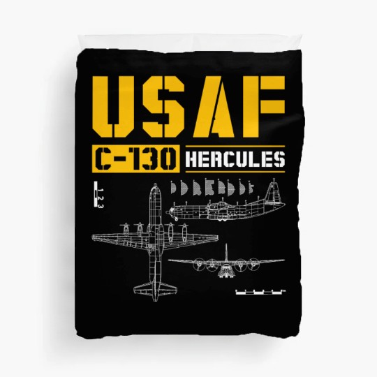 C 130 Hercules US Airborne Fighter Pilot Duvet Covers