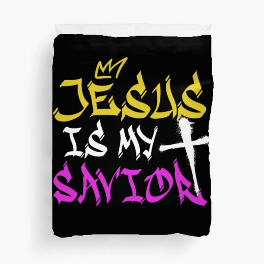 Jesus Is My Savior Graffiti Street Art Drawing Duvet Covers