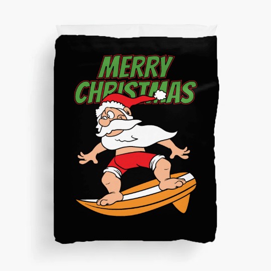 Merry Christmas Santa Claus Surfer Duvet Covers