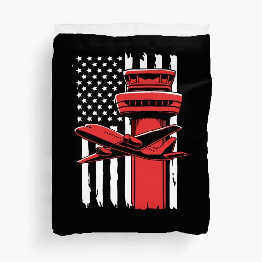Pilot American Flag Air Traffic Controller Duvet Covers