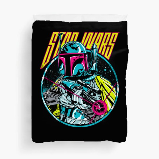 Star Wars Boba Fett Neon Blaster Vintage Graphic Duvet Covers