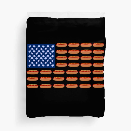 Hot Dog American Flag Patriotic Duvet Covers