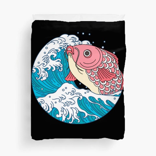 Japanese Koi Fish Great Kanagawa Wave Duvet Covers
