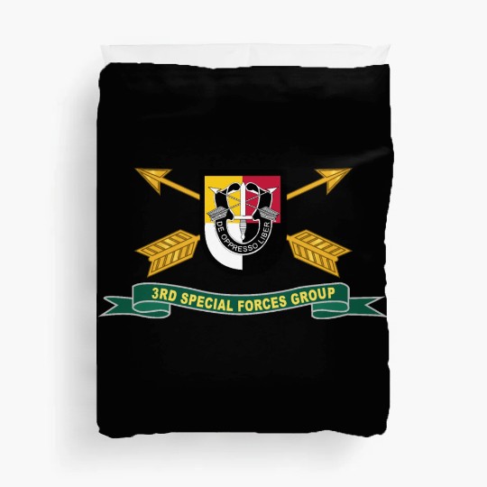 Army 3rd Special Forces Group Flash w Br Ribbon Duvet Covers