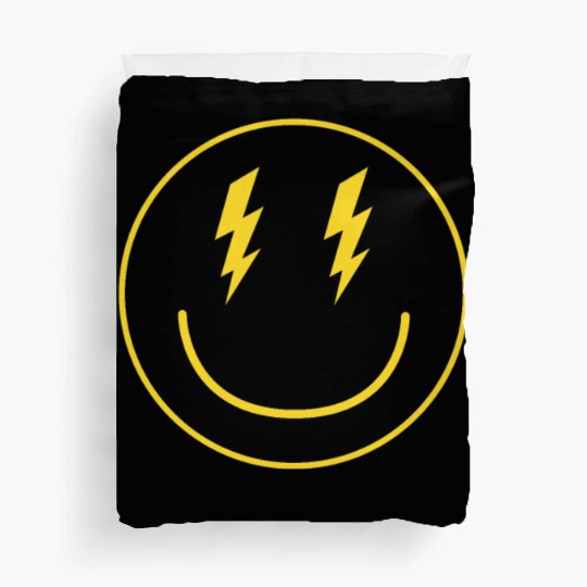 Lightning Smiley Face Emoticon Happy Face Smileyhi Duvet Covers