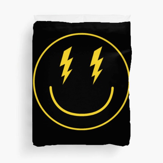 Lightning Smiley Face Emoticon Happy Face Smileyhi Duvet Covers
