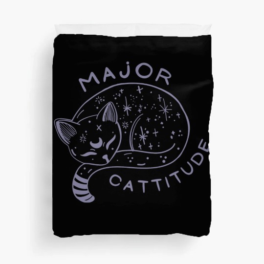 major cattitude cute cat , gift for girl cats love Duvet Covers