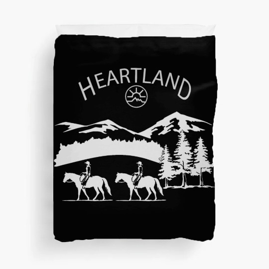 heartland ranch, heartland, sunset, vintage, retro Duvet Covers