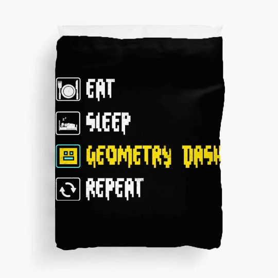 Eat sleep geometry dash repeat retro Jumper Repeat Duvet Covers
