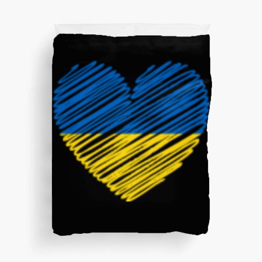 I Stand With Ukraine Ukrainian Heart Flag Duvet Covers