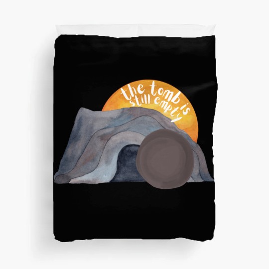 The tomb was empty Christian easter sunset Duvet Covers