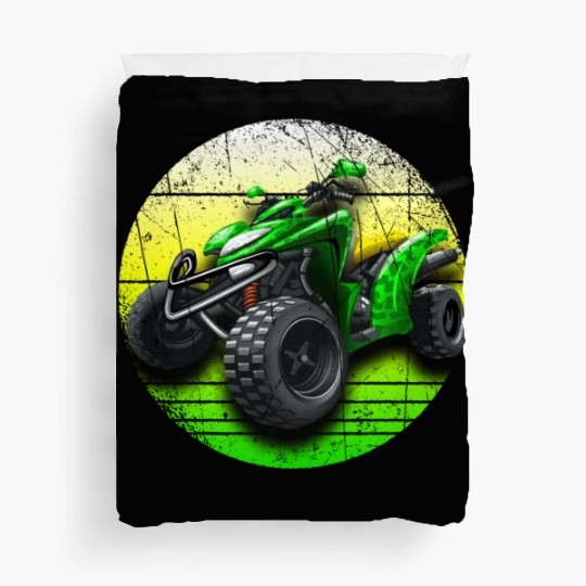 Vintage Retro ATV Quad Dirt Bike Four Wheeler Duvet Covers