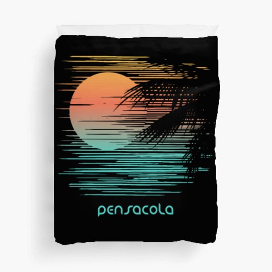 Artistic Pensacola Florida Palm Tree Vacation Duvet Covers