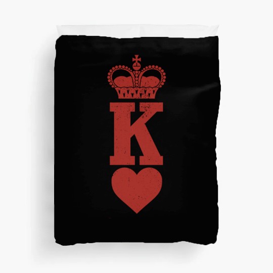 King of Hearts Crown Poker Cards Funny Gambling Duvet Covers