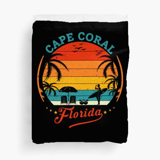 Cape Coral Est.1973 Vintage Florida summer Gift Duvet Covers
