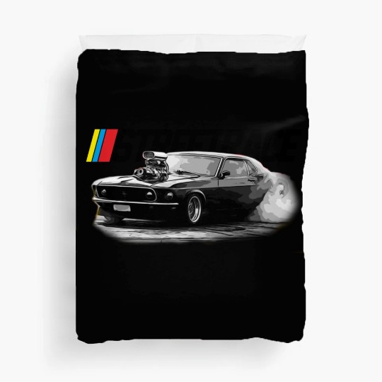 STREET RACE Muscle Car Supercharger Turbo Burnout Duvet Covers