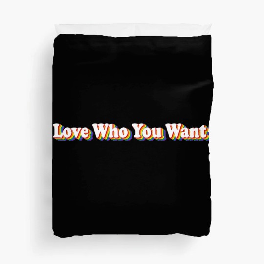 Love Who You Want Gay Pride Duvet Covers Rainbow LGBTQ