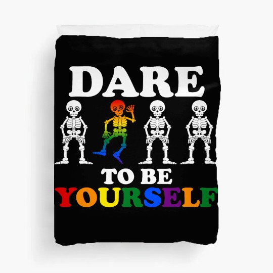 Dare To Be Yourself Duvet Covers Cute LGBTQ Pride
