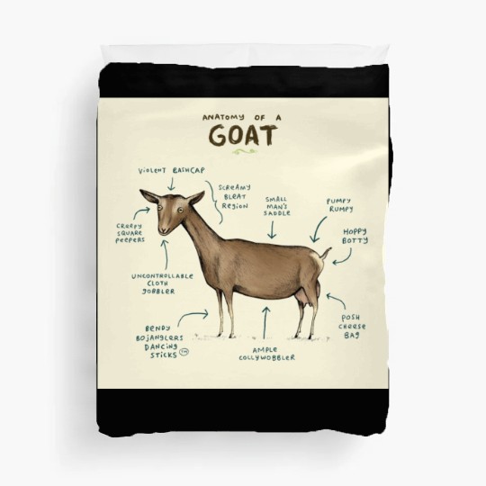 anatomy of a goat greeting card Duvet Covers
