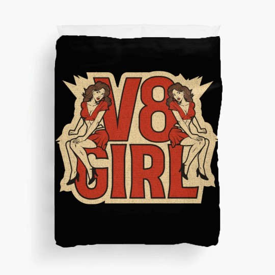 Muscle Car Girl - V8 Girl Duvet Covers