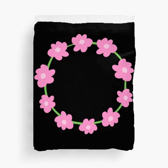 circle symbol shape flowers pink nature Duvet Covers
