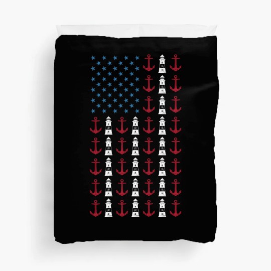 Boating American Flag 4th of July Merica USA Duvet Covers