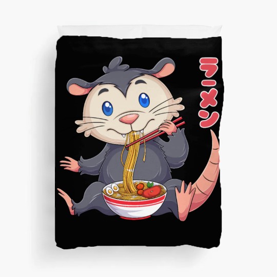 Kawaii Opossum Ramen Noodles Japanese Anime Noodle Duvet Covers